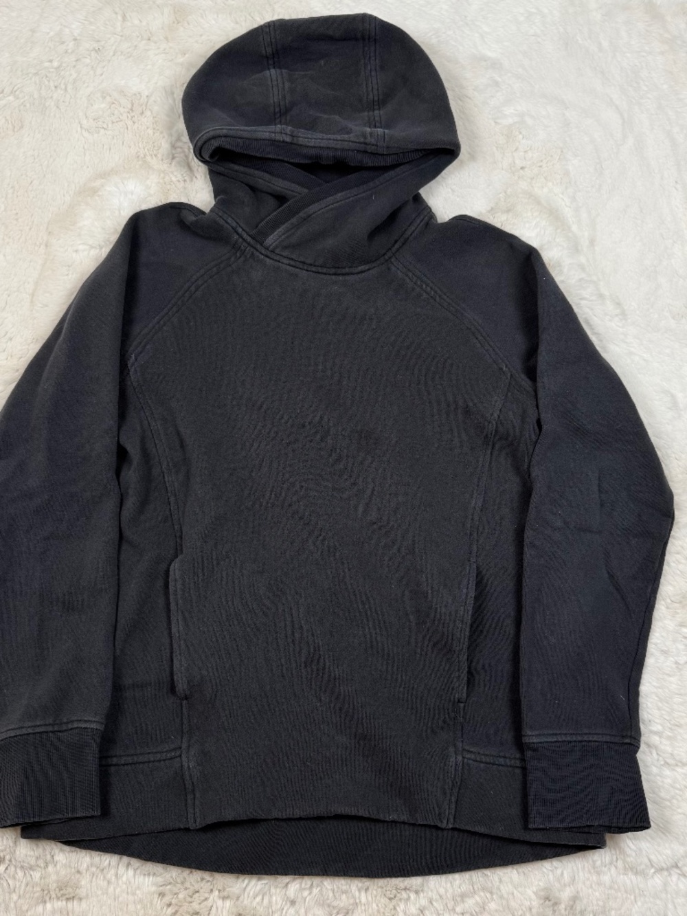 Lululemon Fleece Please Pullover Hoodie Grey Cowl Neck Women's Size 8